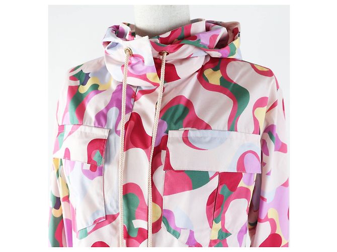 Chaqueta con capucha de seda y algodón Chanel P70173 Multicolor - vista 2