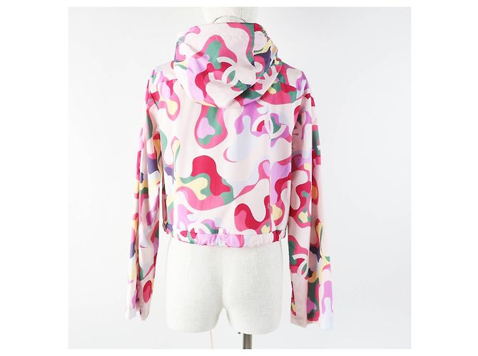 Chaqueta con capucha de seda y algodón Chanel P70173 Multicolor - vista 4
