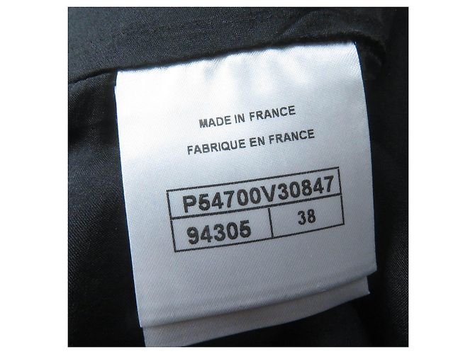 Calça larga de lã e nylon Chanel P54700V30847 Preto - vista 9