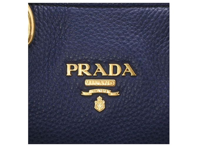 Prada Vitello Dino Tote Bag Blau - Ansicht 10