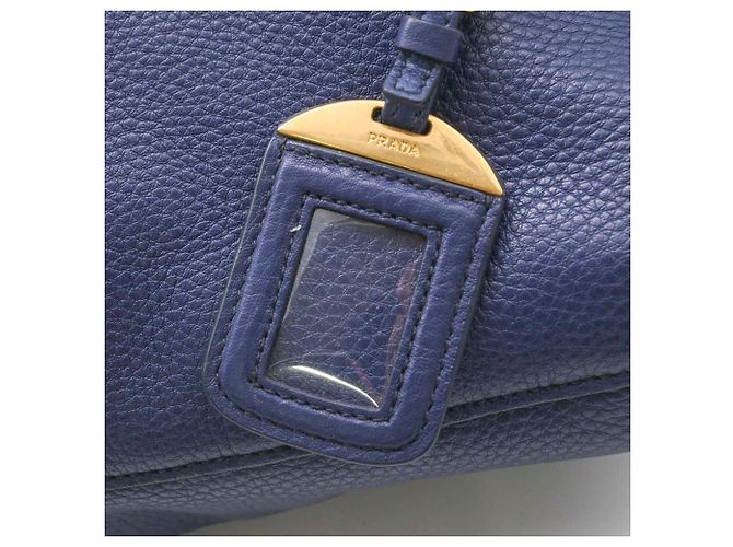 Prada Vitello Dino Tote Bag Blau - Ansicht 11