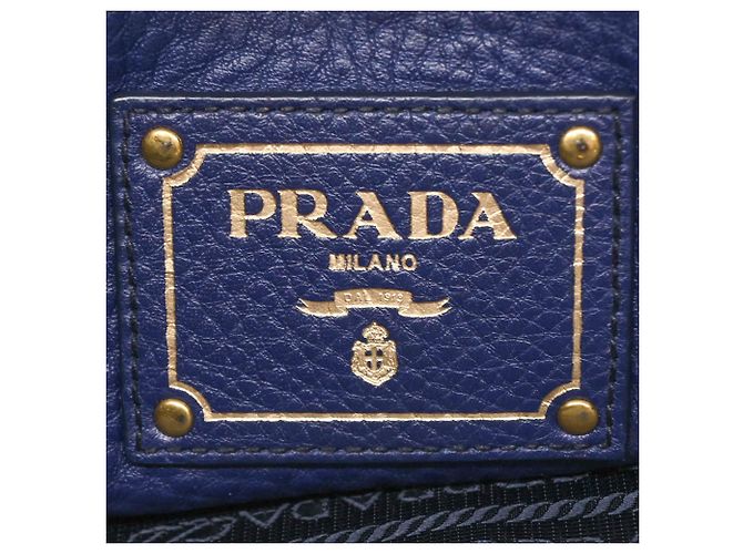 Prada Vitello Dino Tote Bag Blau - Ansicht 14