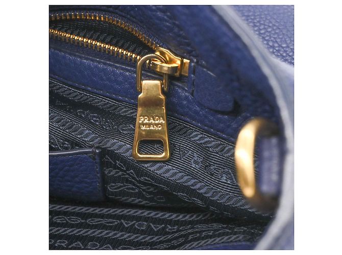 Prada Vitello Dino Tote Bag Blau - Ansicht 15