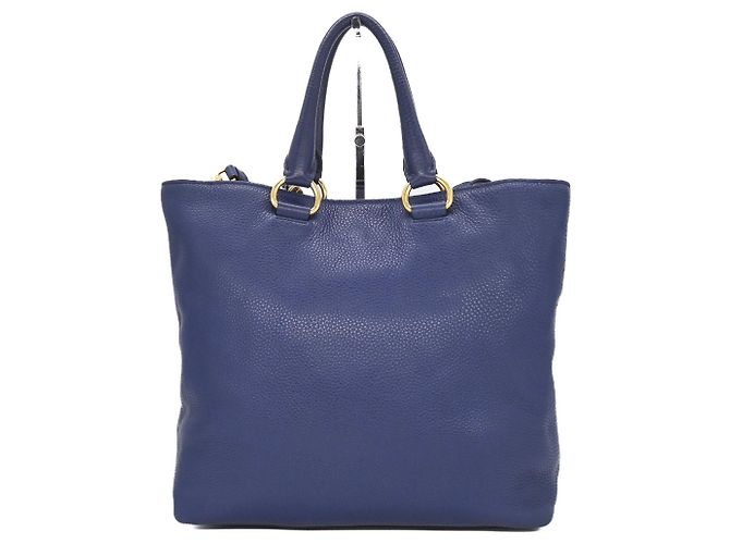 Prada Vitello Dino Tote Bag Blau - Ansicht 2