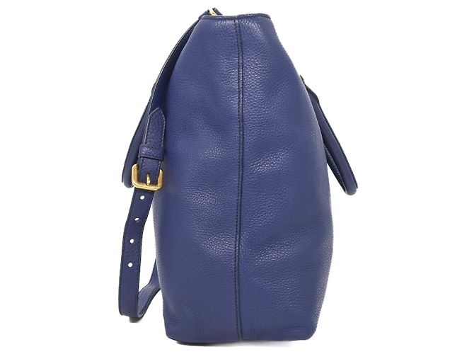 Prada Vitello Dino Tote Bag Blau - Ansicht 4