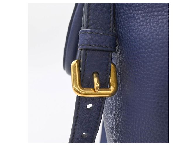 Prada Vitello Dino Tote Bag Blau - Ansicht 8