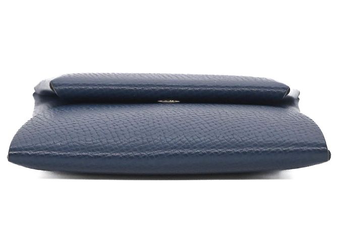 Hermès Hermes Bastia Wallet/Coin Case Navy blue Light green - view 4