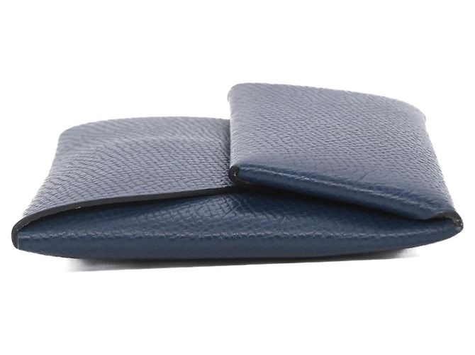 Hermès Hermes Bastia Wallet/Coin Case Navy blue Light green - view 5