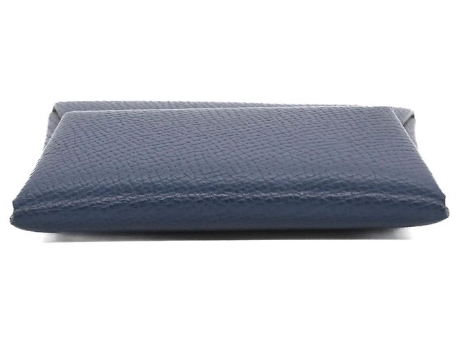 Hermès Hermes Bastia Wallet/Coin Case Navy blue Light green - view 6