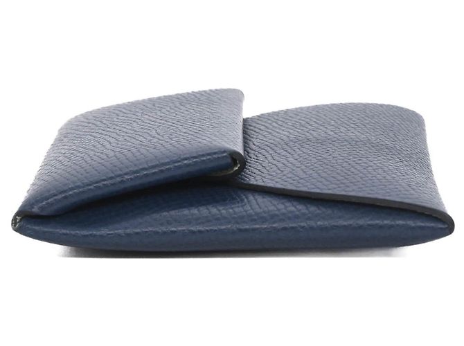 Hermès Hermes Bastia Wallet/Coin Case Navy blue Light green - view 7