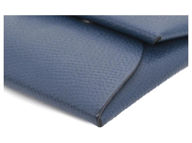 Hermès Hermes Bastia Wallet/Coin Case Navy blue Light green - view 8