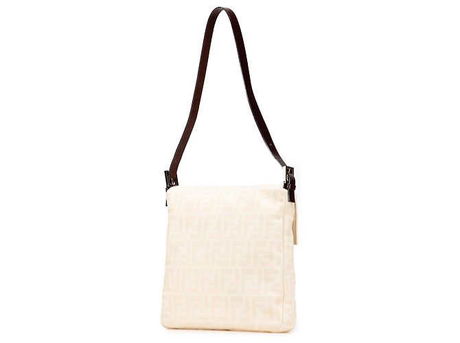 Fendi Braune Zucca Canvas Schultertasche Beige - Ansicht 2