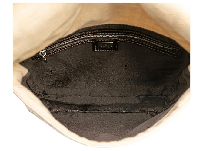 Fendi Braune Zucca Canvas Schultertasche Beige - Ansicht 4