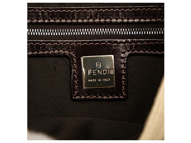 Fendi Braune Zucca Canvas Schultertasche Beige - Ansicht 5