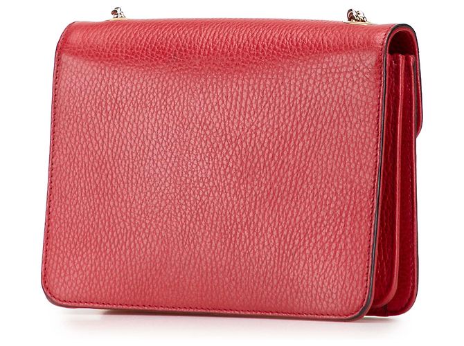 Gucci Rosso Piccolo Dollar in Pelle di Vitello Borsa a Spalla Interlocking G - vista 2