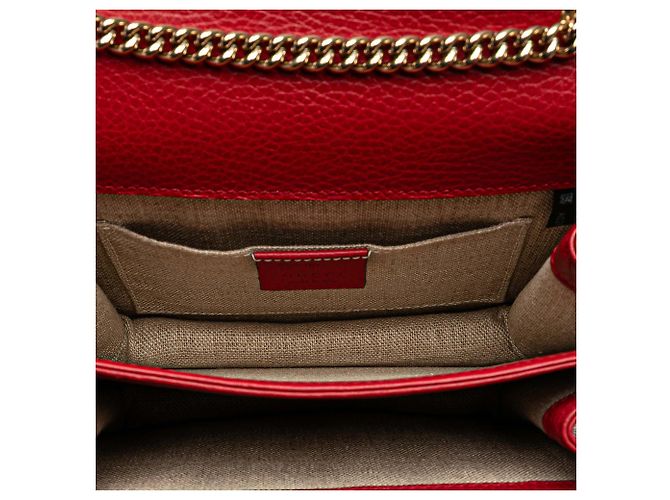 Gucci Rosso Piccolo Dollar in Pelle di Vitello Borsa a Spalla Interlocking G - vista 4