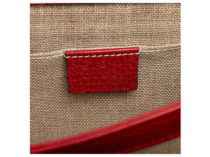 Gucci Rosso Piccolo Dollar in Pelle di Vitello Borsa a Spalla Interlocking G - vista 5