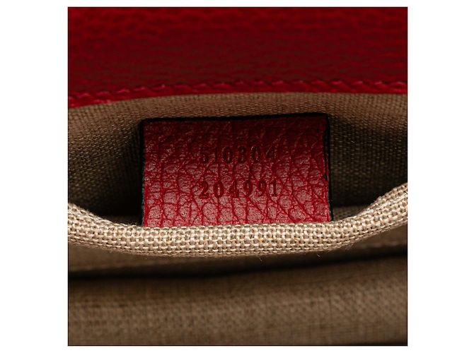 Gucci Rosso Piccolo Dollar in Pelle di Vitello Borsa a Spalla Interlocking G - vista 6