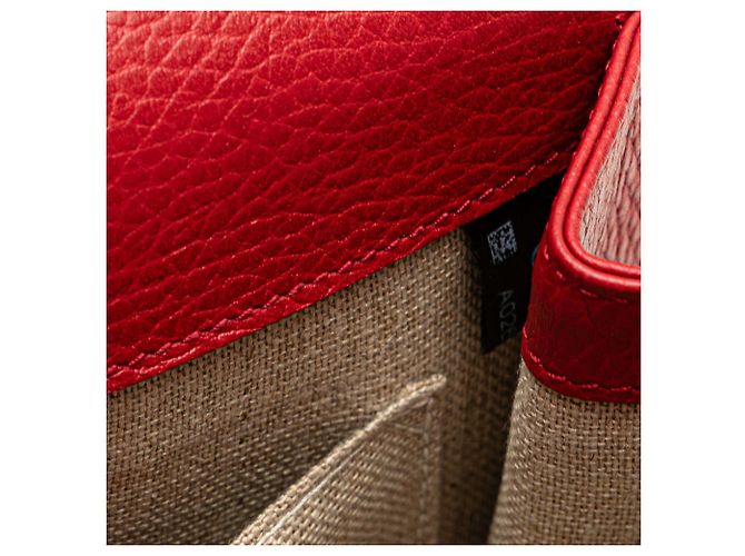 Gucci Rosso Piccolo Dollar in Pelle di Vitello Borsa a Spalla Interlocking G - vista 8