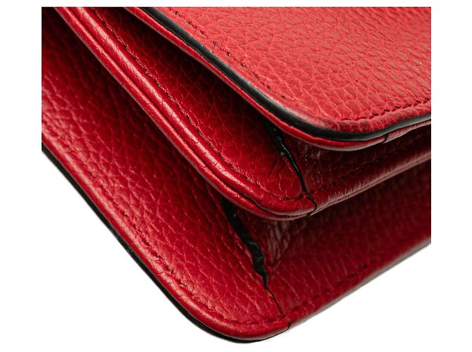 Gucci Rosso Piccolo Dollar in Pelle di Vitello Borsa a Spalla Interlocking G - vista 9