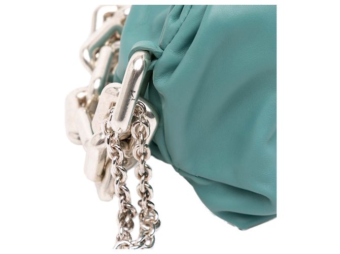 Pochette a Catena in Pelle di Agnello Blu Bottega Veneta Blu chiaro - vista 10