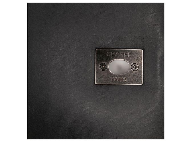Chanel Nova Bolsa Chic em Couro de Bezerro Cinza com Estampa de Diamante Marrom Cinza antracite - vista 8
