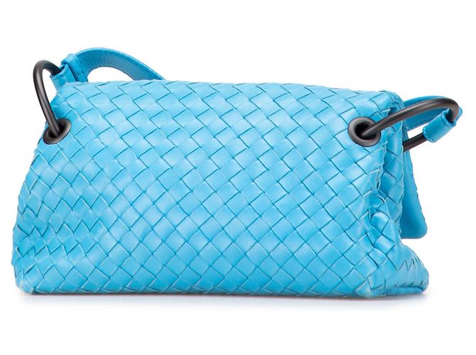 Bottega Veneta Borsa a tracolla in Nappa Blu Intrecciato Blu chiaro - vista 2