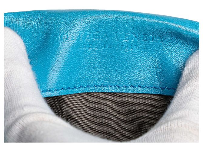 Bottega Veneta Borsa a tracolla in Nappa Blu Intrecciato Blu chiaro - vista 5