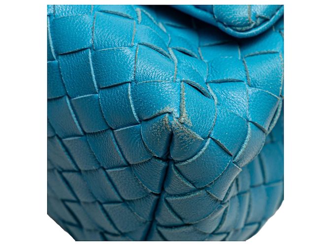Bottega Veneta Borsa a tracolla in Nappa Blu Intrecciato Blu chiaro - vista 7