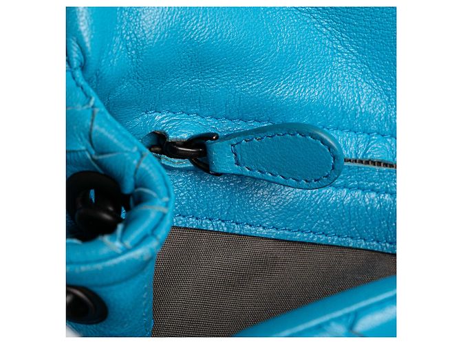 Bottega Veneta Borsa a tracolla in Nappa Blu Intrecciato Blu chiaro - vista 8