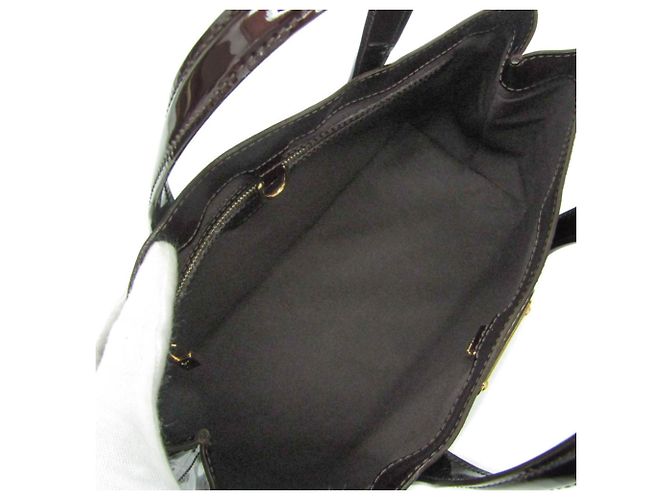 Borsa Louis Vuitton Monogram Vernis Wilshire PM Bordò - vista 3