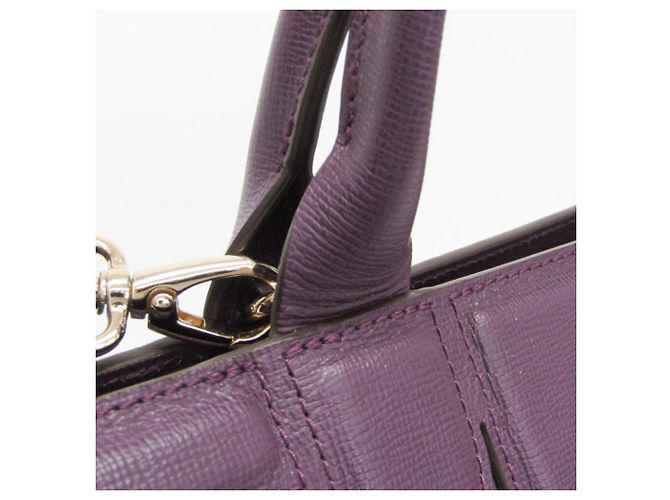 Heritage Le Pliage Leder Schultertasche von Longchamp Lila - Ansicht 15