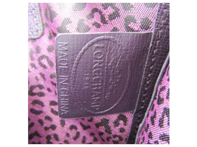 Heritage Le Pliage Leder Schultertasche von Longchamp Lila - Ansicht 18