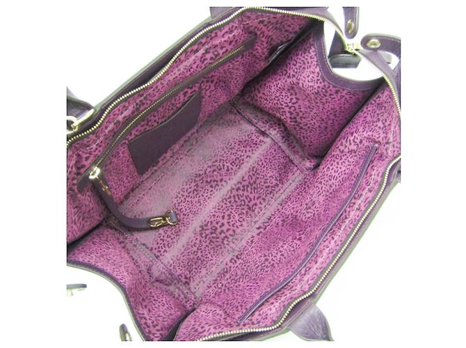 Heritage Le Pliage Leder Schultertasche von Longchamp Lila - Ansicht 3