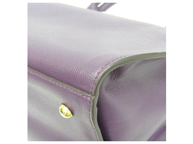 Heritage Le Pliage Leder Schultertasche von Longchamp Lila - Ansicht 4