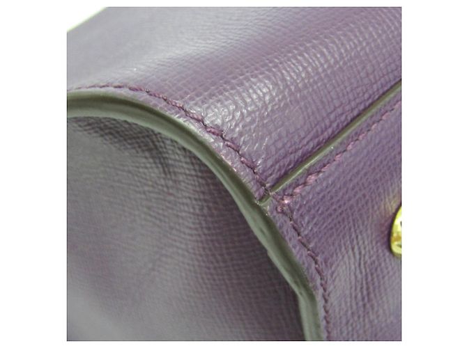 Heritage Le Pliage Leder Schultertasche von Longchamp Lila - Ansicht 5