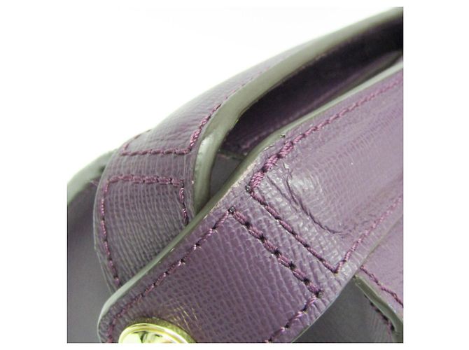 Heritage Le Pliage Leder Schultertasche von Longchamp Lila - Ansicht 7