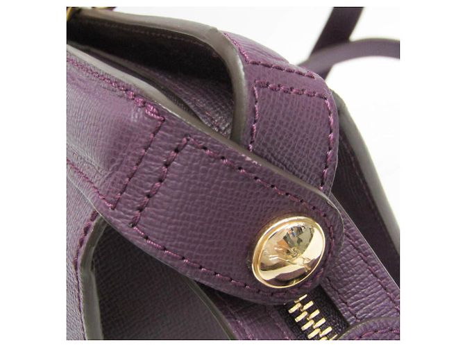 Heritage Le Pliage Leder Schultertasche von Longchamp Lila - Ansicht 8