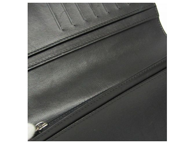 Carteira longa de couro feminina com charme símbolo Chanel Preto - vista 12