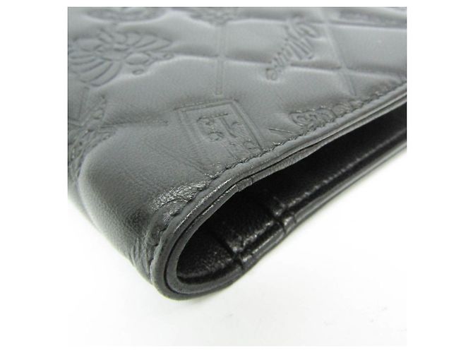 Carteira longa de couro feminina com charme símbolo Chanel Preto - vista 6