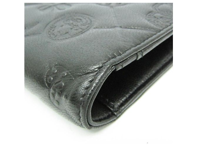Carteira longa de couro feminina com charme símbolo Chanel Preto - vista 8