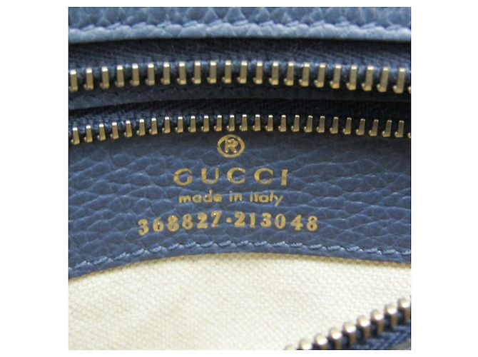 Borsa in pelle Gucci Swing blu - vista 15