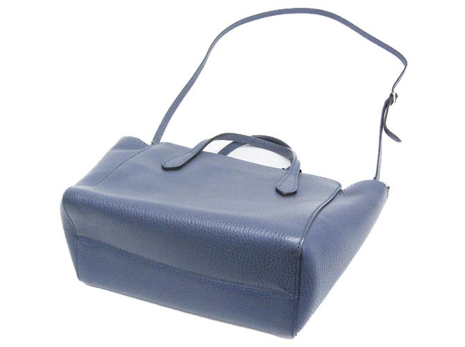 Borsa in pelle Gucci Swing blu - vista 2