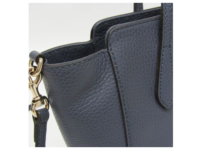 Borsa in pelle Gucci Swing blu - vista 9