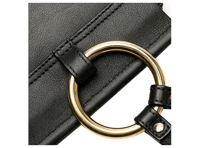 Chloé Mini Borsa Faye in Pelle Nera Nero - vista 8