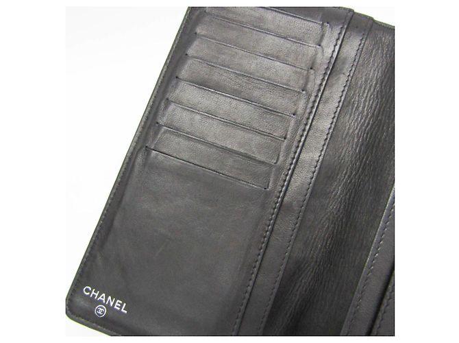 Chanel Coco Mark Damen-Lammleder Langbörse Schwarz - Ansicht 14