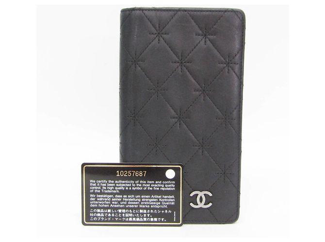 Chanel Coco Mark Damen-Lammleder Langbörse Schwarz - Ansicht 2
