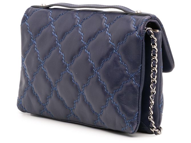 Chanel Blu Mini Double Stitch Hamptons Flap - vista 2