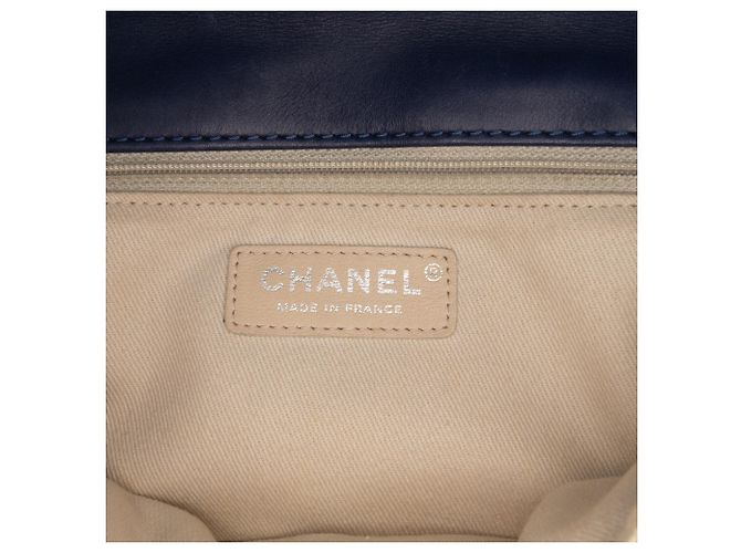 Chanel Blu Mini Double Stitch Hamptons Flap - vista 5