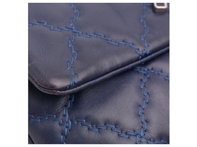 Chanel Blu Mini Double Stitch Hamptons Flap - vista 7